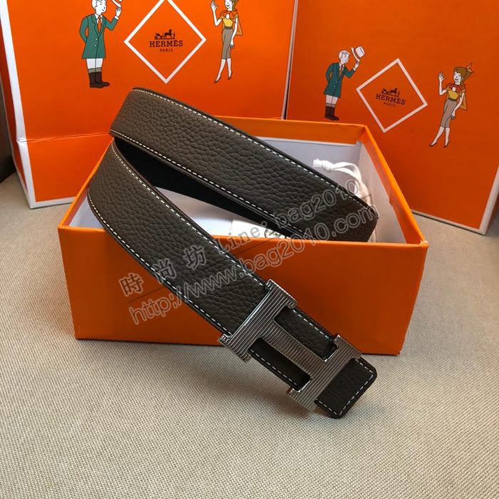 HERMES皮帶 原單正品 雙面原版皮 精品鋼扣 愛馬仕男士腰帶  hgh1993